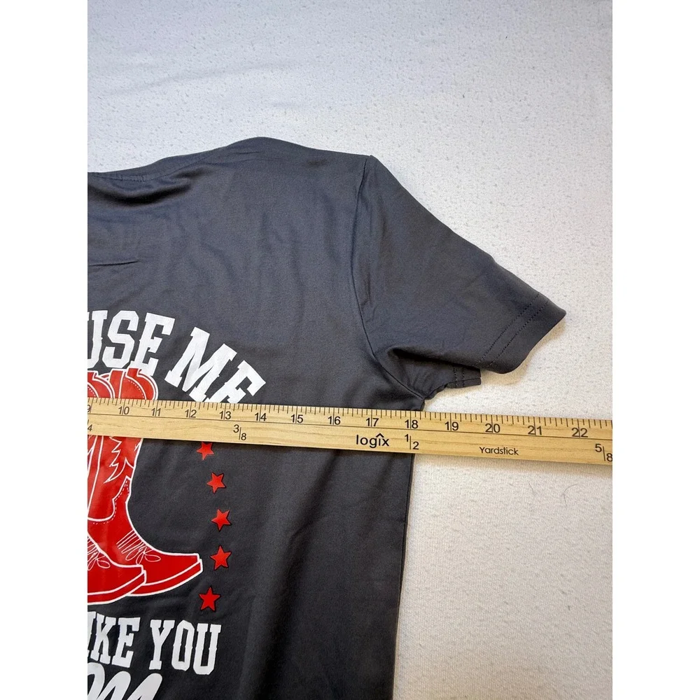 Unbranded T-Shirt Women XS Gray Excuse‎ Me Cowboy Boots Western Graphic Tee